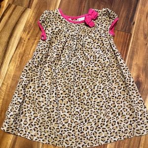 Girl’s Size 12 Months Cheetah 🐆 Print & Pink Trim & Bow Corduroy Carter’s Dress